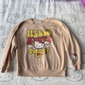 Hello Kitty airplane Tan Graphic Sweatshirt NWOT